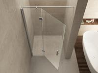 Wiesbaden Turn draaideur met vast paneel helder glas 90x200 cm - thumbnail