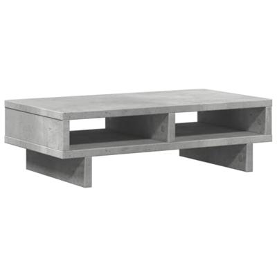 Monitorstandaard 50x27x15 cm bewerkt hout betongrijs