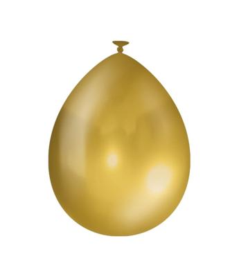 Balloons metallic 10 pcs gold | 6 stuks