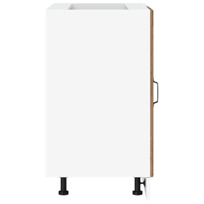 Keuken onderkast Lyon bewerkt hout oud houtkleurig