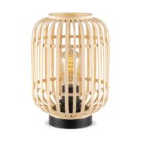 Boheemse stijl Tafellamp - Bamboe Lampenkap - Cilinder - Beige - Ø21,5 x 30 cm - E27 fitting - Ontworpen voor gebruik in slaapkamers en studeerkamers - Met schakelaar - thumbnail