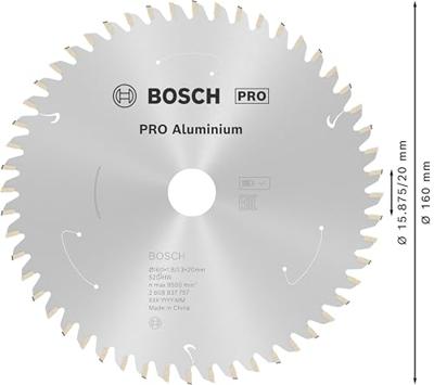 Bosch Accessories Bosch Power Tools 2608837757 Cirkelzaagblad 160 x 20 mm Aantal tanden: 52 1 stuk(s)