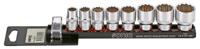 Doppenset 3/8", 12-kant (SAE) 8-dlg. op rail 200801 - thumbnail