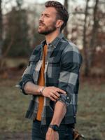 Petrol Industries Heren Twill Overhemd Zwart - M - thumbnail