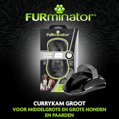 FURminator - rubberen borstel voor honden en paarden - L