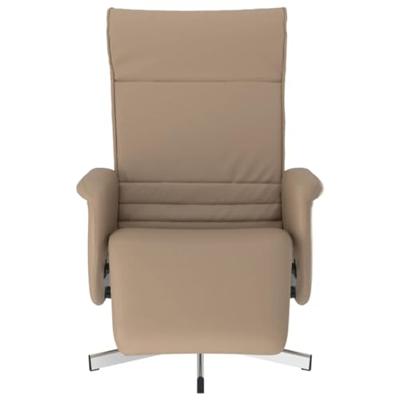 Fauteuil verstelbaar met voetensteun kunstleer cappuccinokleur
