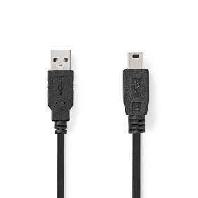 USB-Kabel | USB 2.0 | USB-A Male | USB Mini-B 5-Pins Male | 480 Mbps | Vernikkeld | 1.00 m | Rond | USB-Kabel | USB 2.0 | USB-A Male | USB Mini-B 5-Pins Male | 480 Mbps | Vernikkeld | 1.00 m | Rond |