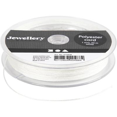 Creativ Company Polyester koord wit, 50m