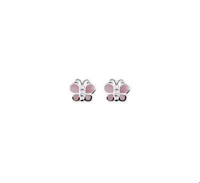 TFT Oorknoppen Vlinder Zilver Gerhodineerd Glanzend 7 mm x 8 mm