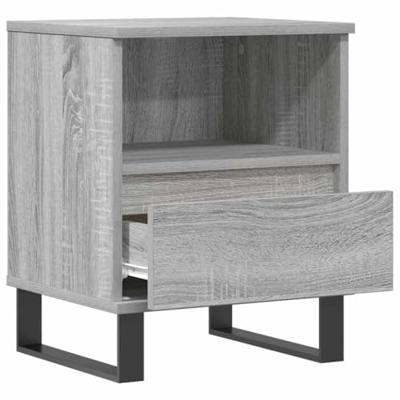 Nachtkastjes 2 st 40x35x50 cm bewerkt hout grijs sonoma eiken