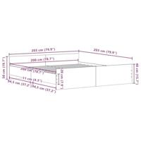 Bedframe met hoofdeinde Oud hout 200 x 200 cm Bewerkt hout - thumbnail