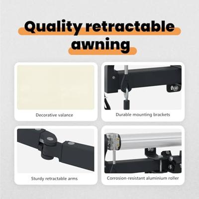 VidaXL Inklapbaar zonnescherm crème 400 x 200 cm stof VidaXL Inklapbaar zonnescherm crème 400 x 200 cm stof