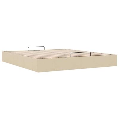 Bedframe zonder matras 200x200 cm stof crèmekleurig