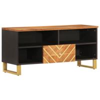 Tv-meubel 100x33,5x46 cm massief mangohout bruin en zwart - thumbnail