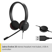 Hoofdtelefoon met microfoon Jabra Evolve 20 MS Stereo Zwart - thumbnail
