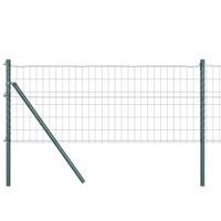 VidaXL Hek met paal groen 0,4 x 25 m staal en pvc - thumbnail