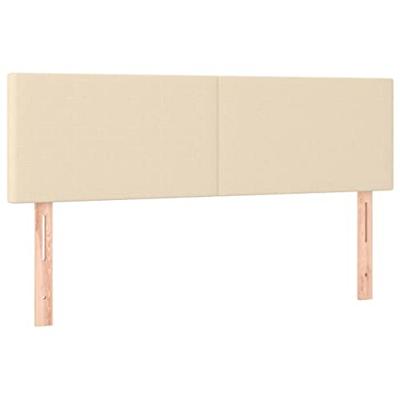 Boxspring met matras stof crèmekleurig 140x200 cm