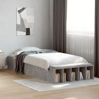 Bedframe bewerkt hout betongrijs 75x190 cm - thumbnail