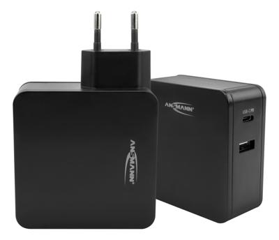Ansmann Home Charger 247PD USB-oplader 45 W 1x USB-A, 1x USB-C USB PD Zwart Binnen Ansmann Home Charger 247PD USB-oplader 45 W 1x USB-A, 1x USB-C USB PD Zwart Binnen