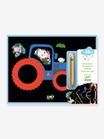 Kraskaarten voertuigen om te ontdekken DJECO blauw - thumbnail