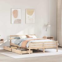 Bedframe zonder matras massief grenenhout 140x200 cm - thumbnail
