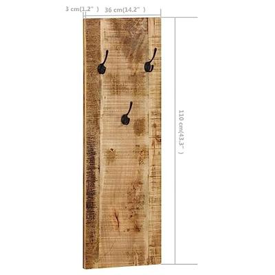 VidaXL Wandkapstokken 2 st 36x110x3 cm massief mangohout