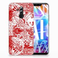 Silicone Back Case Huawei Mate 20 Lite Angel Skull Rood - thumbnail