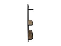 Wandplank - 3 planken - 50x12x80 - Zwart/naturel - Mangohout/ijzer - thumbnail