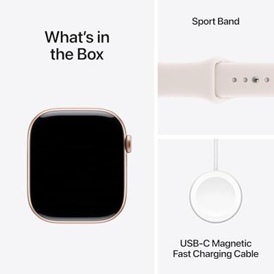 Apple Watch Series 11 GPS - 46 mm - Cassa in alluminio color oro rosa - Cinturino Sport color cipria chiaro - S/M Apple Watch Series 11 GPS - 46 mm - Cassa in alluminio color oro rosa - Cinturino Sport color cipria chiaro - S/M