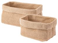 W5 Hangorganizer of opbergmanden (2 opbergmanden beige) - thumbnail