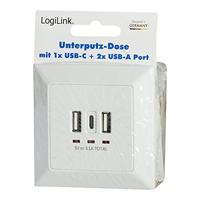 LogiLink PA0254 Inbouwdoos Met USB-laaduitgang Wit - thumbnail