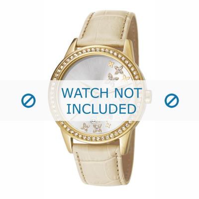 Esprit horlogeband ES107302-004 Leder Beige + standaard stiksel Esprit horlogeband ES107302-004 Leder Beige + standaard stiksel