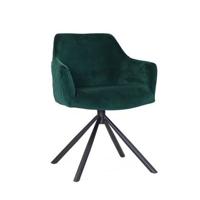 Bronx71 Velvet eetkamerstoel Furtado draaibaar groen - thumbnail