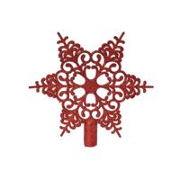 Decoris Piek sneeuwvlok 20,5x19cm kerstrood - thumbnail