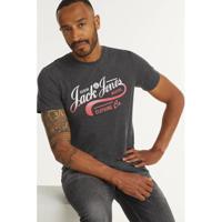 JACK & JONES T-shirt JJNICK met logo zwart - thumbnail
