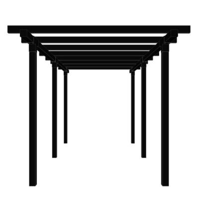 Zwart Houten Dubbele Pergola 476 CM