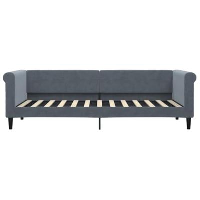 Slaapbank 80x200 cm fluweel donkergrijs