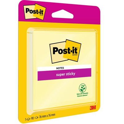 Memoblok post-it 6920 super sticky 76x76mm geel Memoblok post-it 6920 super sticky 76x76mm geel