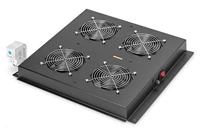 Digitus DN-19 FAN-4-B-N 19 inch 4 x Ventilator voor patchkast 1 HE Vast inbouw, Met schakelaar Geschikt voor kastdiepte: vanaf 600 mm Zwart (RAL 9005) - thumbnail
