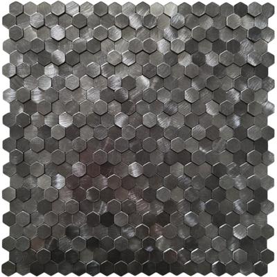 Zelfklevende Mozaïek Tegel - Afimera Mini Hexagon - Gunmetal - 306x306x4mm