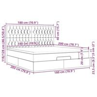 Ottoman bed met matrassen 180x200cm fluweel donkergroen - thumbnail