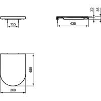Ideal Standard Blend Closetzitting 36x45,5x3,5 cm Wit - thumbnail