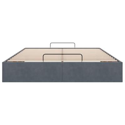 Ottoman bedframe zonder matras 140x190 cm fluweel donkergrijs