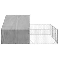 Hondenkennel met ren 4x3x1,9 m gegalvaniseerd staal - thumbnail