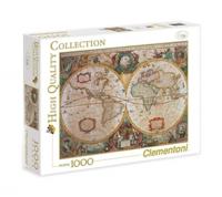 Clementoni puzzel oude wereldkaart, 1000st. - thumbnail