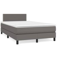 Boxspring met matras kunstleer grijs 120x200 cm - thumbnail