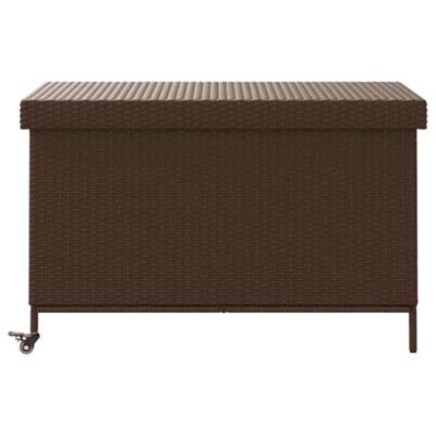 Tuinbox met wielen 110x55x73 cm poly rattan bruin Tuinbox met wielen 110x55x73 cm poly rattan bruin