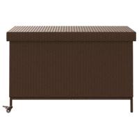 Tuinbox met wielen 110x55x73 cm poly rattan bruin - thumbnail