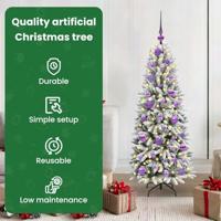 VidaXL Kunstkerstboom wit 120 cm pvc en plastic en staal en pe - thumbnail