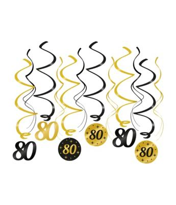 Classy Party Swirls 80 Jaar (12st)